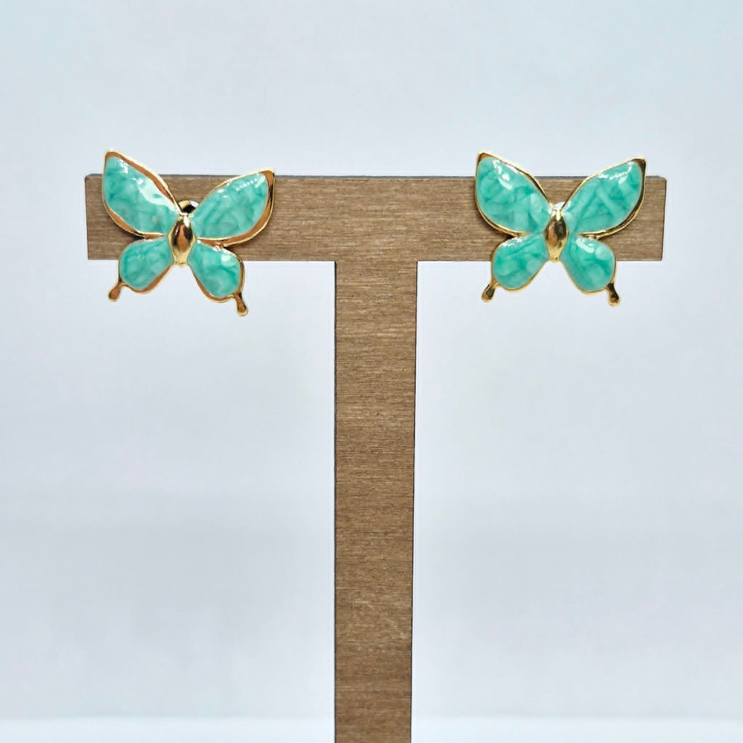 Butterfly Stud Earrings in Stainless Steel Gold Plating