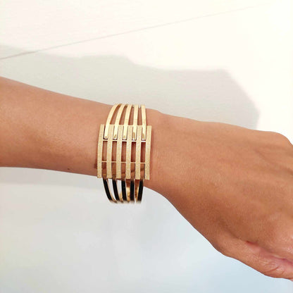 Bangle Bracelet in Gold Plated Stainless Steel