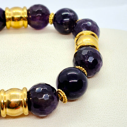 Natural Amethyst Bracelet in 12mm Stones