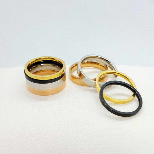 Four in One Ring in Gold Plated Stainless Steel