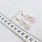 Natural Rose Quartz Dangle Earrings in Stainless Steel Gold Plated