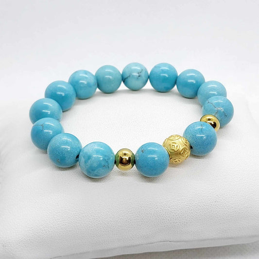 Natural Turquoise Bracelet in 12mm Stones