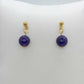 Natural Amethyst Dangle Stud Earrings in Gold Plated Stainless Steel