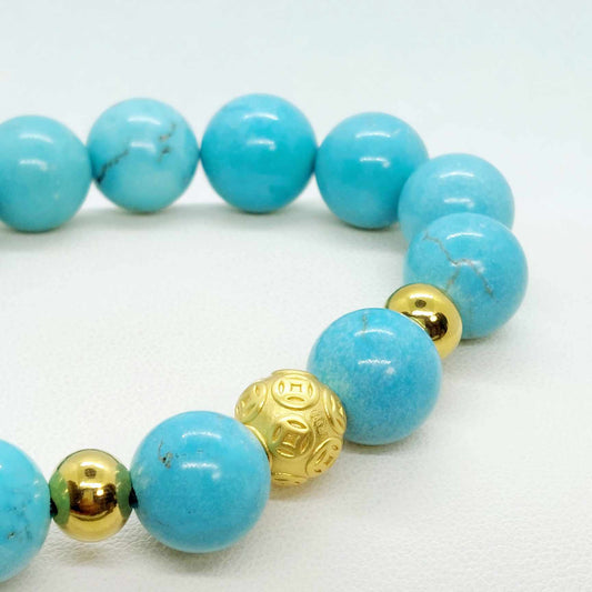Natural Turquoise Bracelet in 12mm Stones