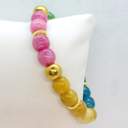 Natural Mixed Tourmaline Bracelet in 10m Stones