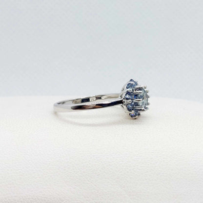Natural Blue Mystic Quartz Ring in Sterling Silver