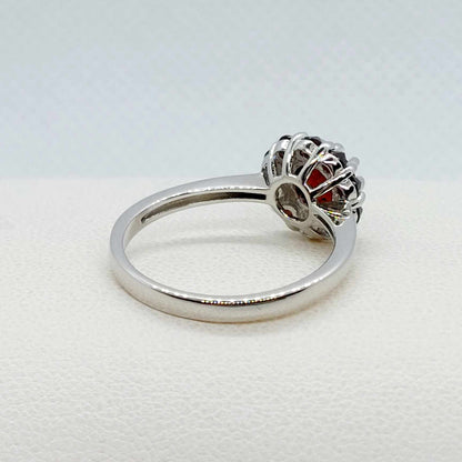 Natural Garnet Ring in Sterling Silver