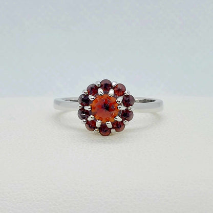Natural Garnet Ring in Sterling Silver