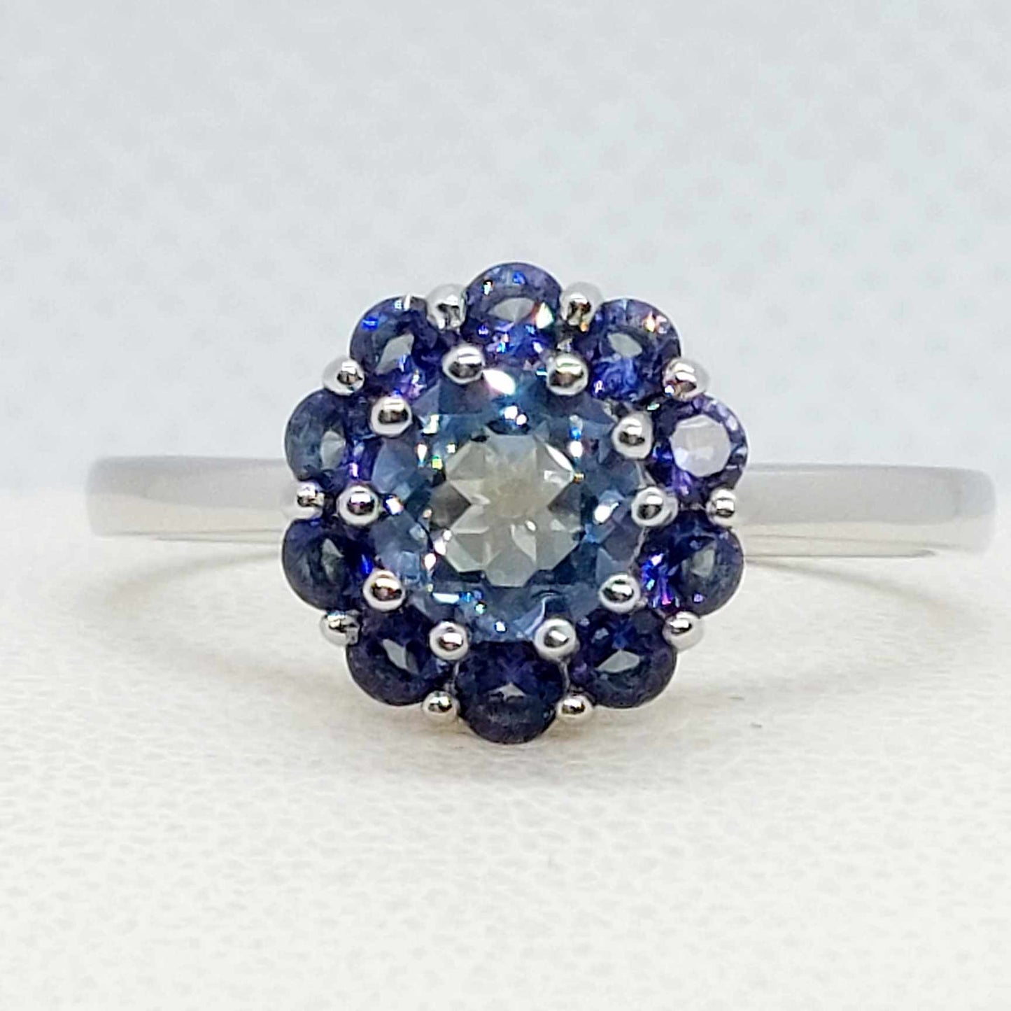 Natural Blue Mystic Quartz Ring in Sterling Silver
