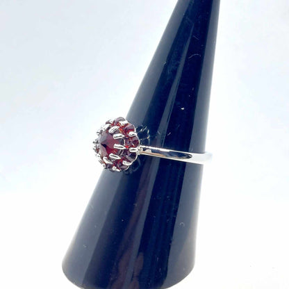 Natural Garnet Ring in Sterling Silver