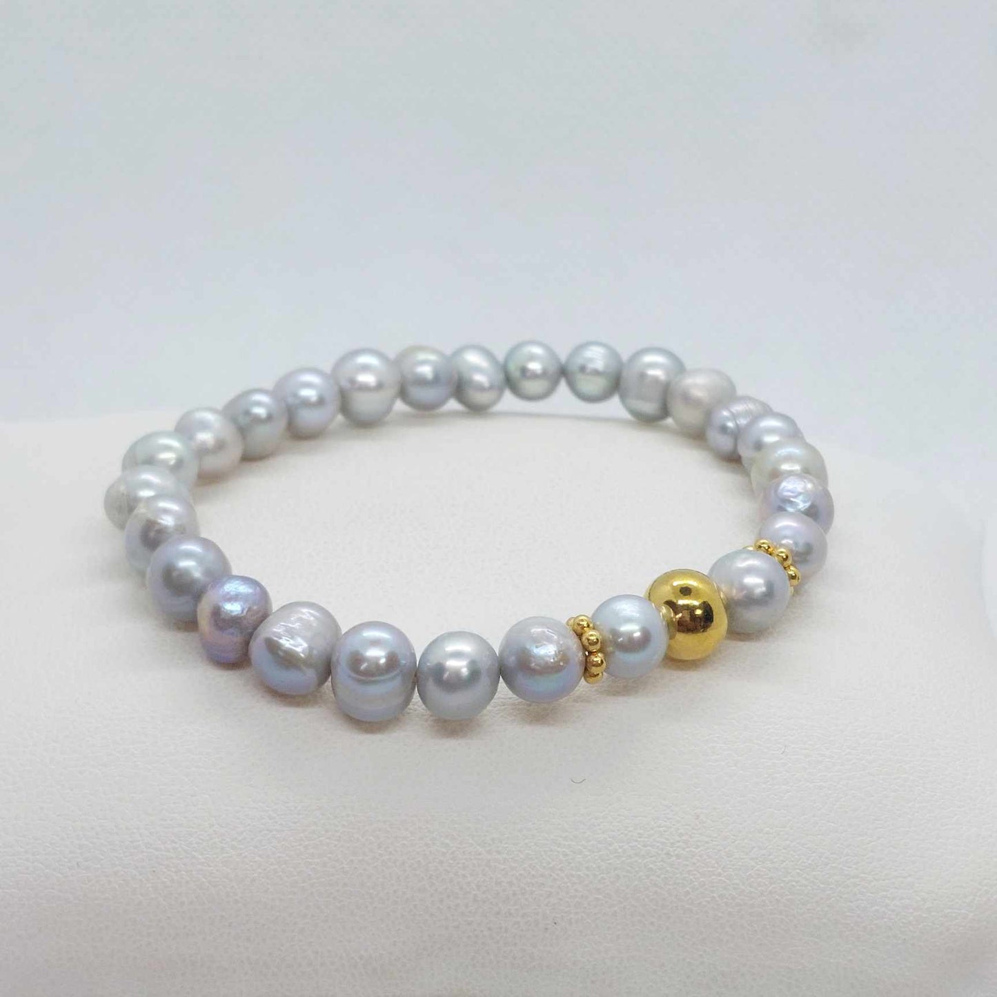 Natural Freshwater Gray Pearl Bracelet in 6-8mm Stones