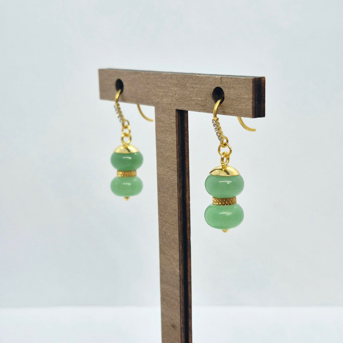 Natural Aventurine Earrings in Stainless Steel Gold Plated