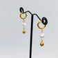 Natural Pearl Dangle Earrings in Gold Plated Stainless Steel