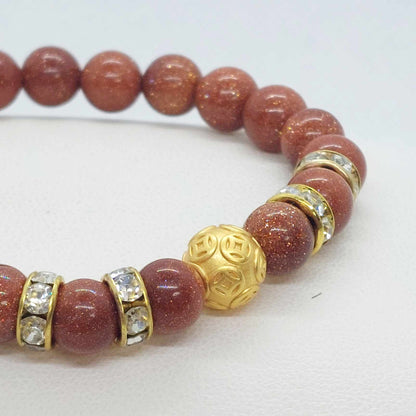 Natural Red Sandstone Bracelet in 8mm Stones