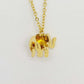 Elephant Pendant In Stainless Steel with Gold Plated Chain Necklace