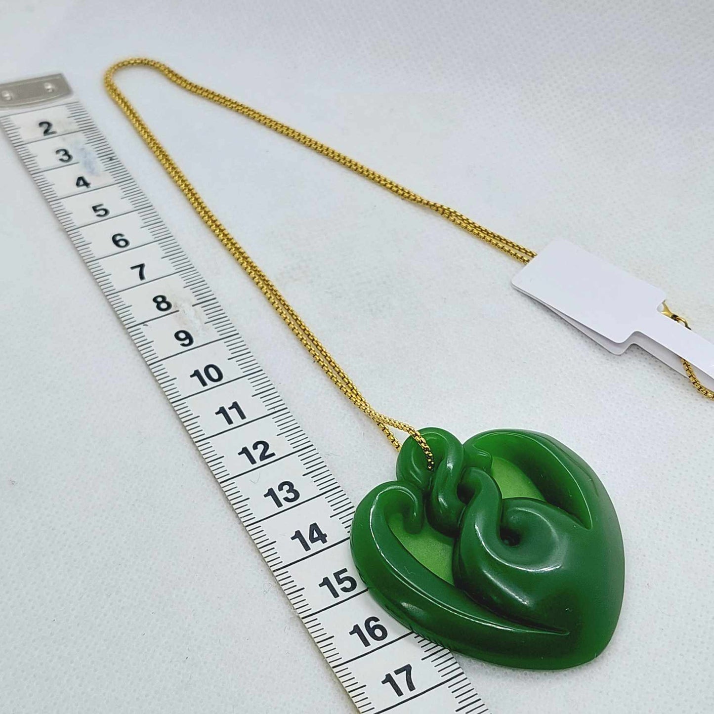 Natural Hetian Jade Pendant with Gold Plated Stainless Steel Chain Necklace