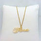 Customizeable Name Pendant In Stainless Steel with Gold Plated Chain Necklace