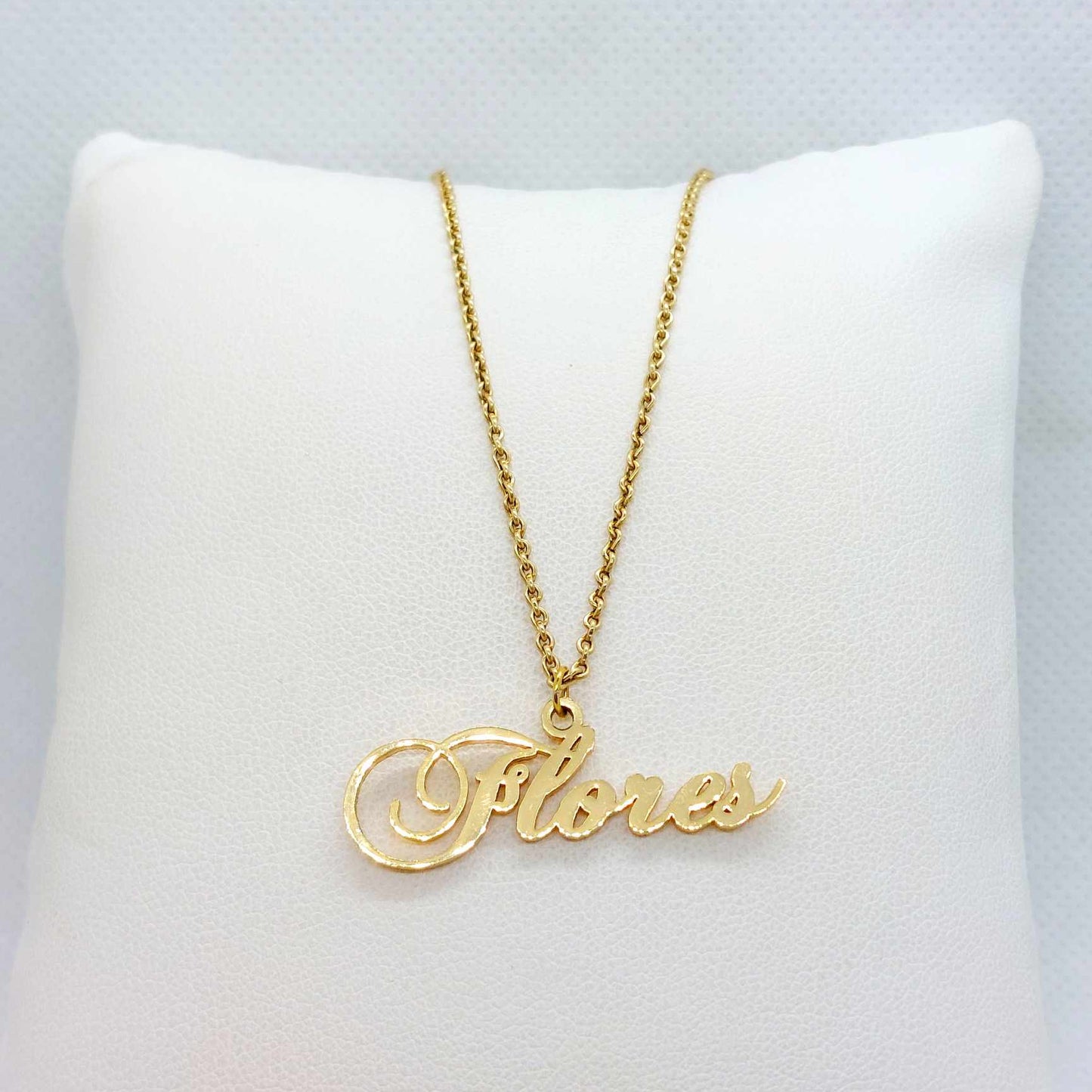 Customizeable Name Pendant In Stainless Steel with Gold Plated Chain Necklace