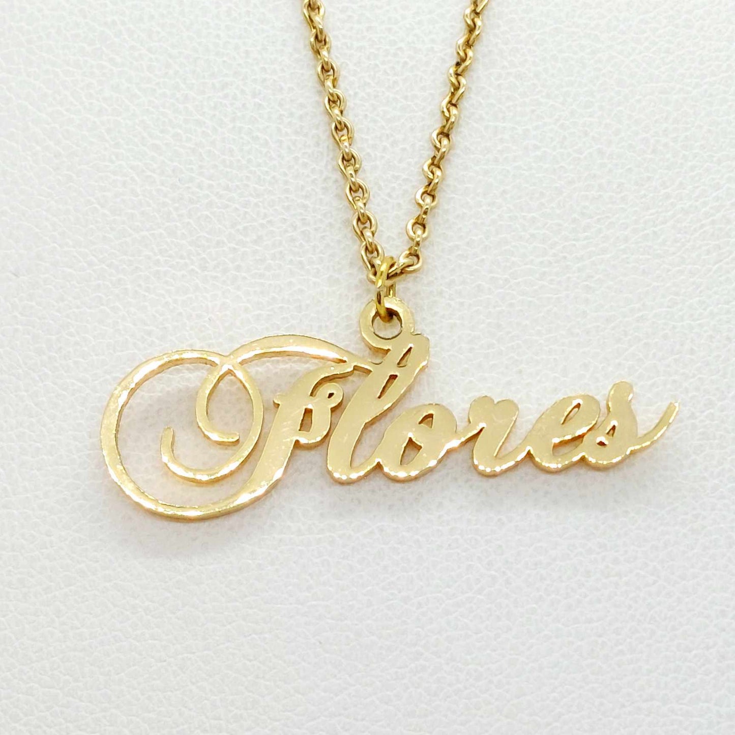 Customizeable Name Pendant In Stainless Steel with Gold Plated Chain Necklace