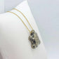 Natural Pyrite Turtle Pendant with Gold Plated Stainless Steel Chain Necklace