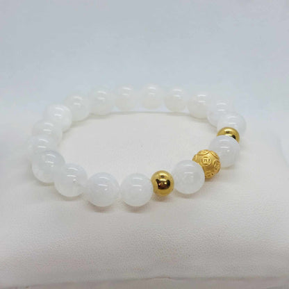 Natural Rainbow Moonstone Bracelet in 10mm Stones