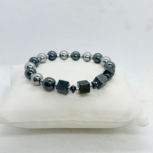 Natural Hematite and Magnet Bracelet with 10mm Stones