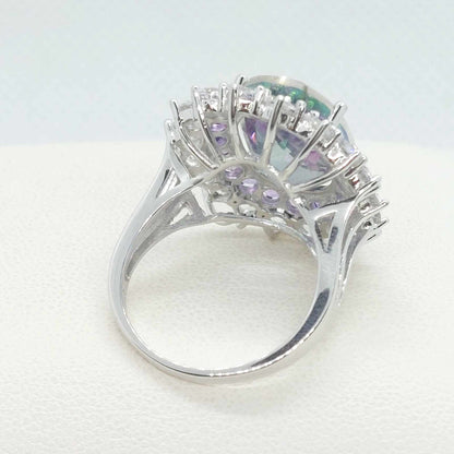Natural 9ct Fire Topaz Ring in Sterling Silver