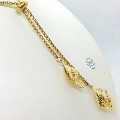 Sliding Chain Necklace in Stainless Steel Gold Plated