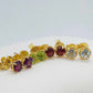 Natural Stone Stud Earrings with Rhodolite Garnet, Peridot, Garnet or Topaz in Sterling Silver Gold Plated