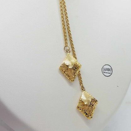 Sliding Chain Necklace in Stainless Steel Gold Plated