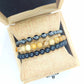 Natural Stone Combo Bracelet with Hematite, Obsidian and Picture Jasper in 8mm stones