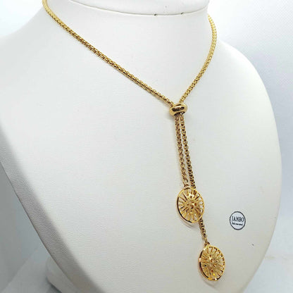 Sliding Chain Necklace in Stainless Steel Gold Plated