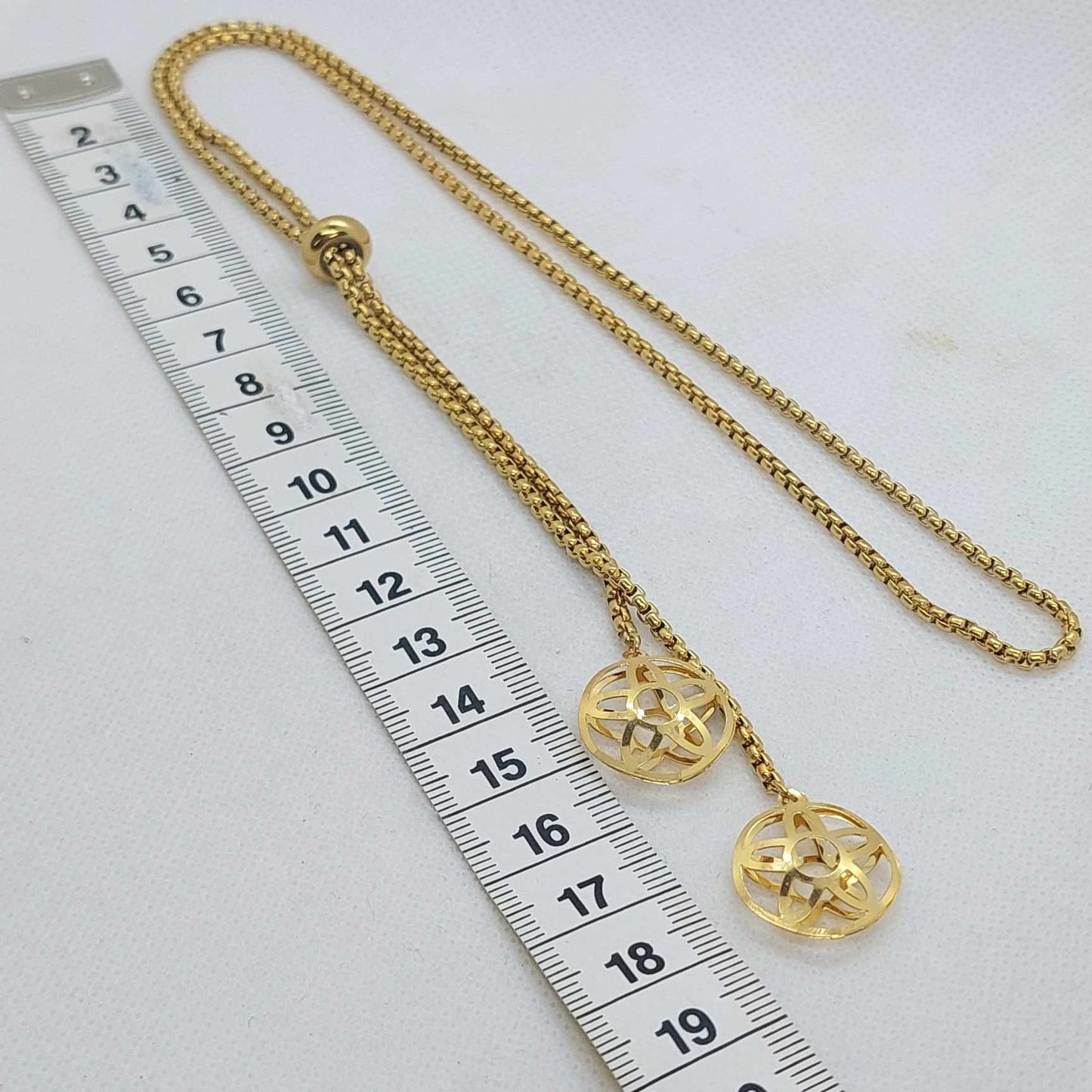 Sliding Chain Necklace in Stainless Steel Gold Plated