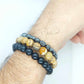 Natural Stone Combo Bracelet with Hematite, Obsidian and Picture Jasper in 8mm stones