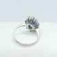 Natural 1ct Sapphire and Diamond Ring in Solid 18K White Gold - Pre Loved