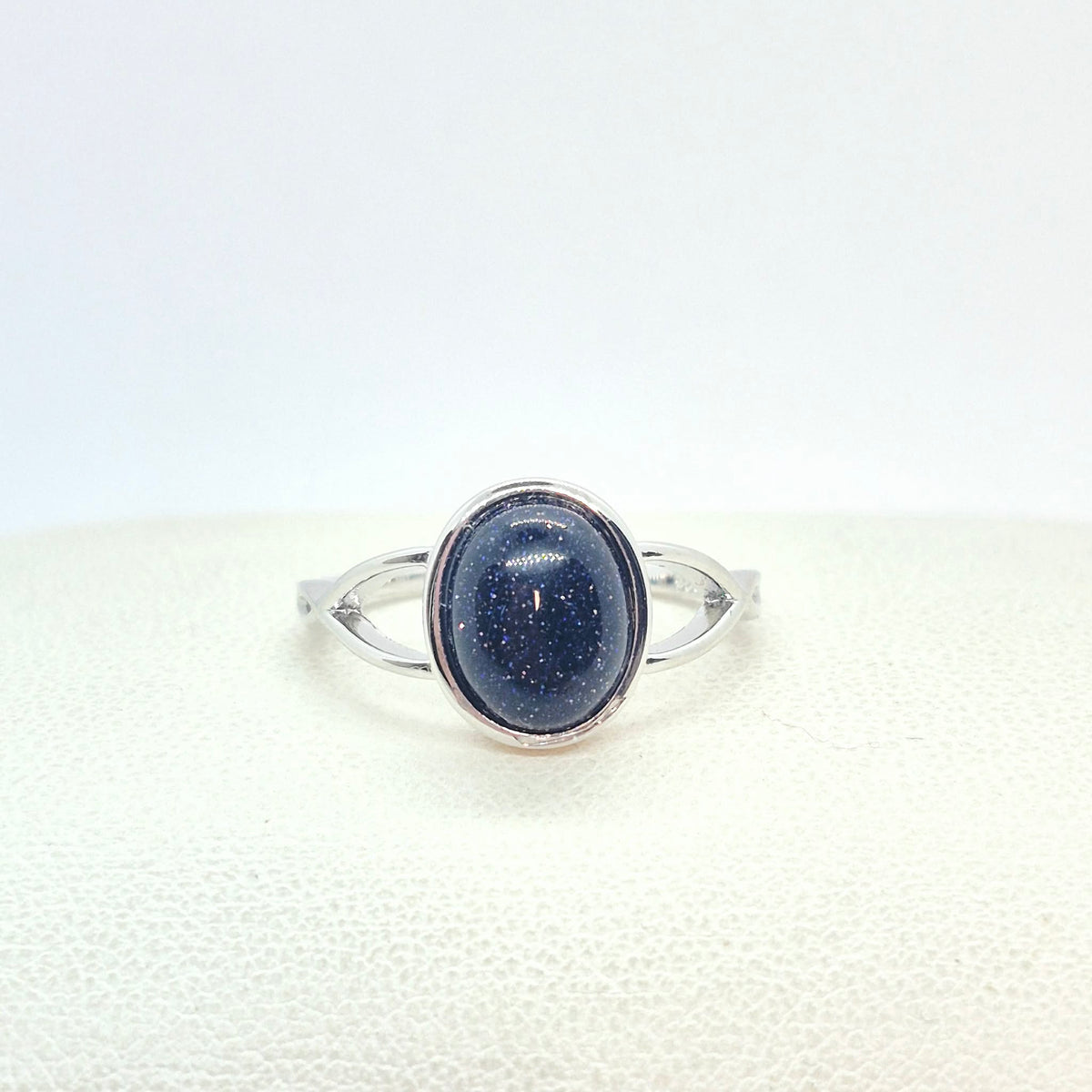 Natural Stone Ring in Sterling Silver with Turquoise, Lapis, Rose Quartz, Aventurine, Obsidian and Blue Goldstone