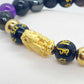Natural Stone Bracelet with Silver Pixiu, Obsidian, Hematite, Amethyst & Tiger Eye in 10mm Stones