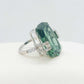 Natural 31ct Green Amethyst Ring in Sterling Silver