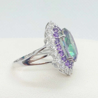 Natural 9ct Fire Topaz Ring in Sterling Silver