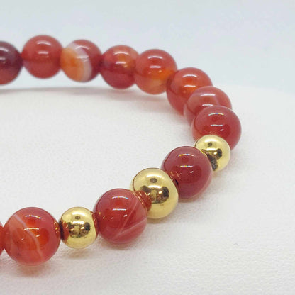 Natural Carnelian Bracelet in 8mm Stones