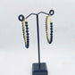 Natural Obsidian Big Hoop Earrings in Stainless Steel Gold Plated