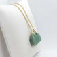 Natural Green Aventurine Handbag Pendant with Gold Plated Stainless Steel Chain Necklace