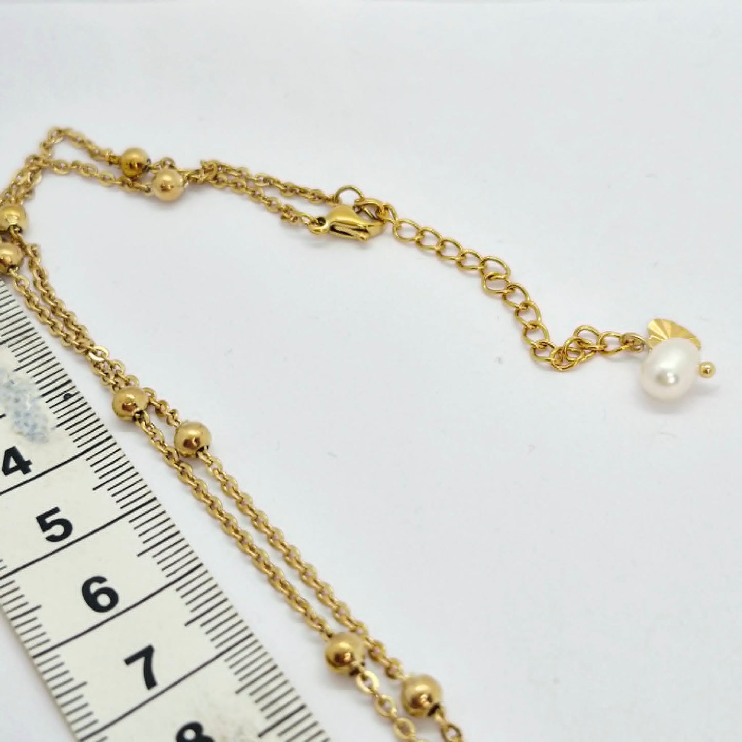 Natural Shell Pendant with Gold Plated Stainless Steel Snake Chain Necklace