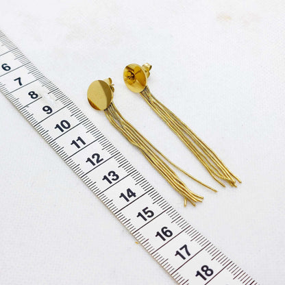 Tassel Earrings in Stainless Steel Gold Plated