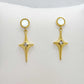 Dangle Earrings with Star in Stainless Steel Gold Plated