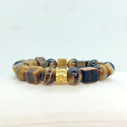 Natural Tiger Eye Bracelet with 10mm Stones