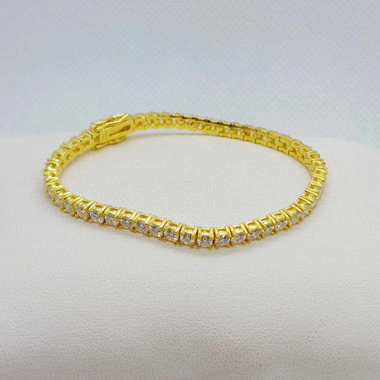 Moissanite Bracelet with stones of 0,3ct in Gold Plated Sterling Silver