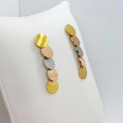 Dangle Earrings in Stainless Steel Gold Plated