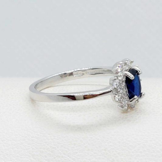 Natural Sapphire Ring 0,5ct in Sterling Silver