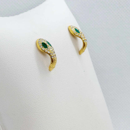 Snake Stud Earrings in Stainless Steel Gold Plated